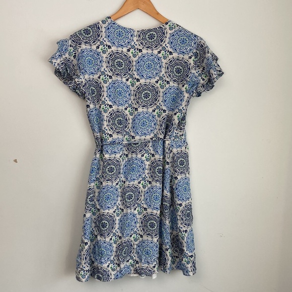 Harper Heritage| Off-white Patterned Wrap Dress sz M - Picture 6 of 8